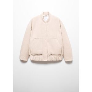 NWT MANGO Ecru Oversized Bomber Jacket size M